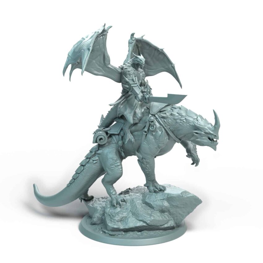 Dragonborn Mount Snarl Tabletop Miniature - Sultan of Scales - RPG - D&D