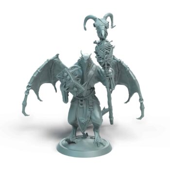 Dragonborn Necromancer Helmet Tabletop Miniature - Sultan of Scales - RPG - D&D