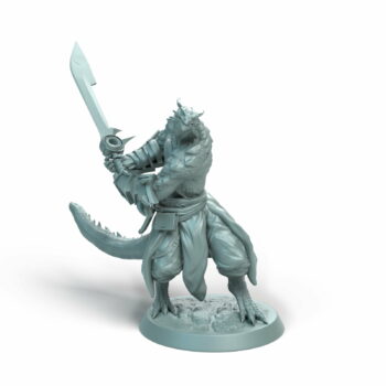Dragonborn Soldier Attack Wingless Tabletop Miniature - Sultan of Scales - RPG - D&D