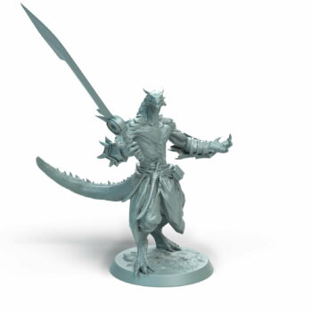 Dragonborn Soldier Challenge Wingless Tabletop Miniature - Sultan of Scales - RPG - D&D