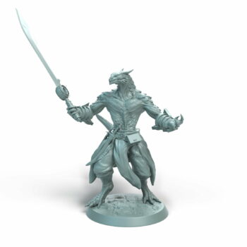 Dragonborn Soldier Challenge Wingless Tabletop Miniature - Sultan of Scales - RPG - D&D