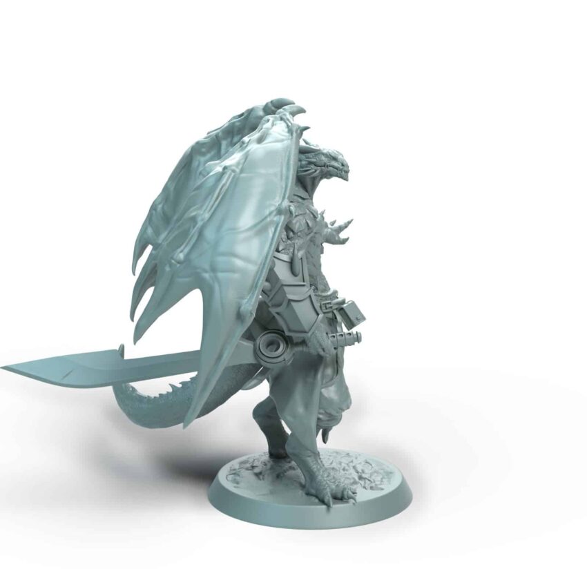 Dragonborn Soldier Idle Tabletop Miniature - Sultan of Scales - RPG - D&D