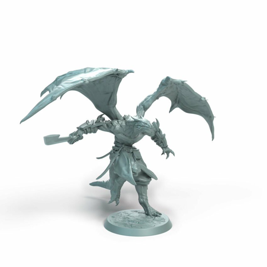 Dragonborn Soldier Land Tabletop Miniature - Sultan of Scales - RPG - D&D
