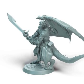 Dragonborn Soldier Parry Tabletop Miniature - Sultan of Scales - RPG - D&D