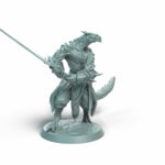 Dragonborn Soldier Parry Wingless Tabletop Miniature - Sultan of Scales - RPG - D&D