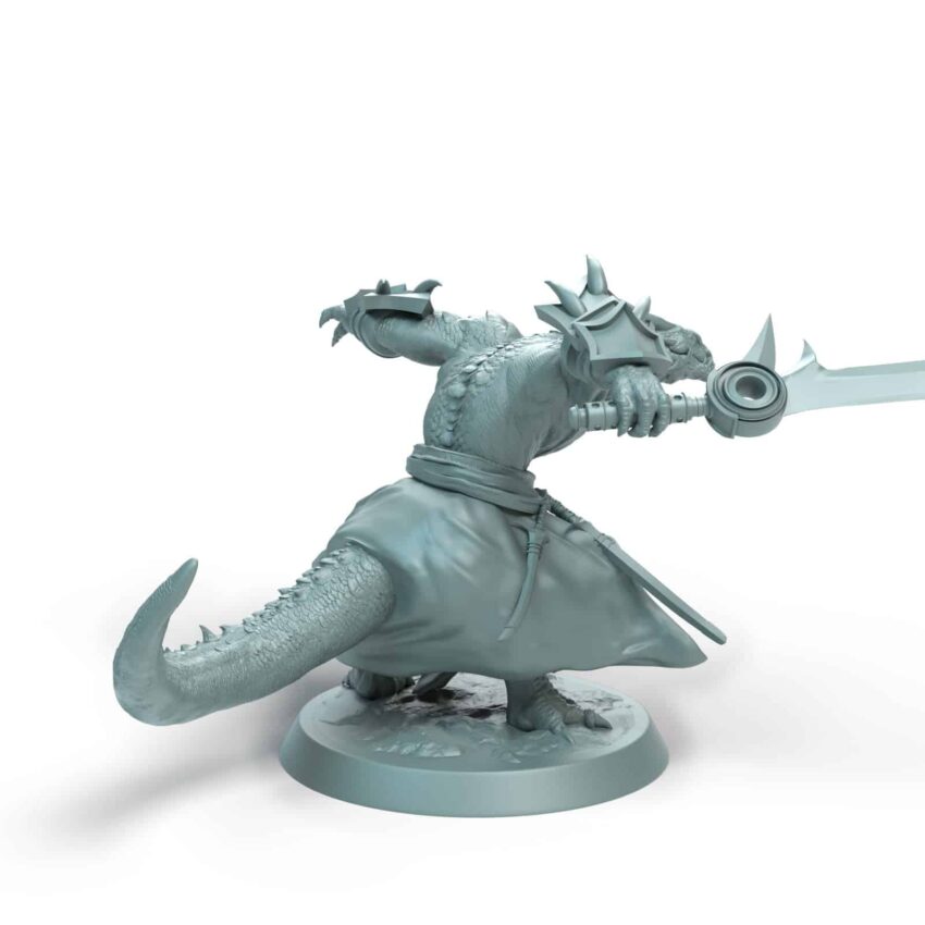 Dragonborn Soldier Perch Wingless Tabletop Miniature - Sultan of Scales - RPG - D&D