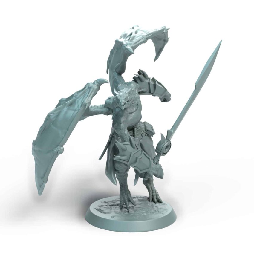Dragonborn Soldier Protect Tabletop Miniature - Sultan of Scales - RPG - D&D