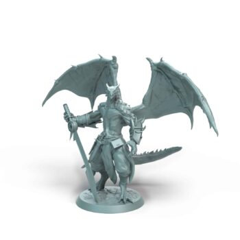 Dragonborn Soldier Stand Tabletop Miniature - Sultan of Scales - RPG - D&D
