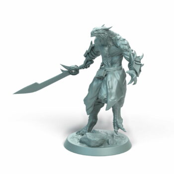 Dragonborn Soldier Takeoff Wingless Tabletop Miniature - Sultan of Scales - RPG - D&D