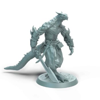 Dragonborn Soldier Walk Wingless Tabletop Miniature - Sultan of Scales - RPG - D&D