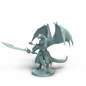 Dragonborn Soldier Wounded Tabletop Miniature - Sultan of Scales - RPG - D&D