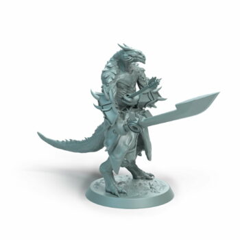 Dragonborn Soldier Wounded Wingless Tabletop Miniature - Sultan of Scales - RPG - D&D