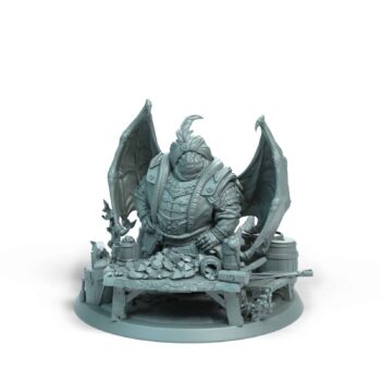 Drakeide Gemstone Peddler Winged Shop Tabletop Miniature - Sultan of Scales - RPG - D&D