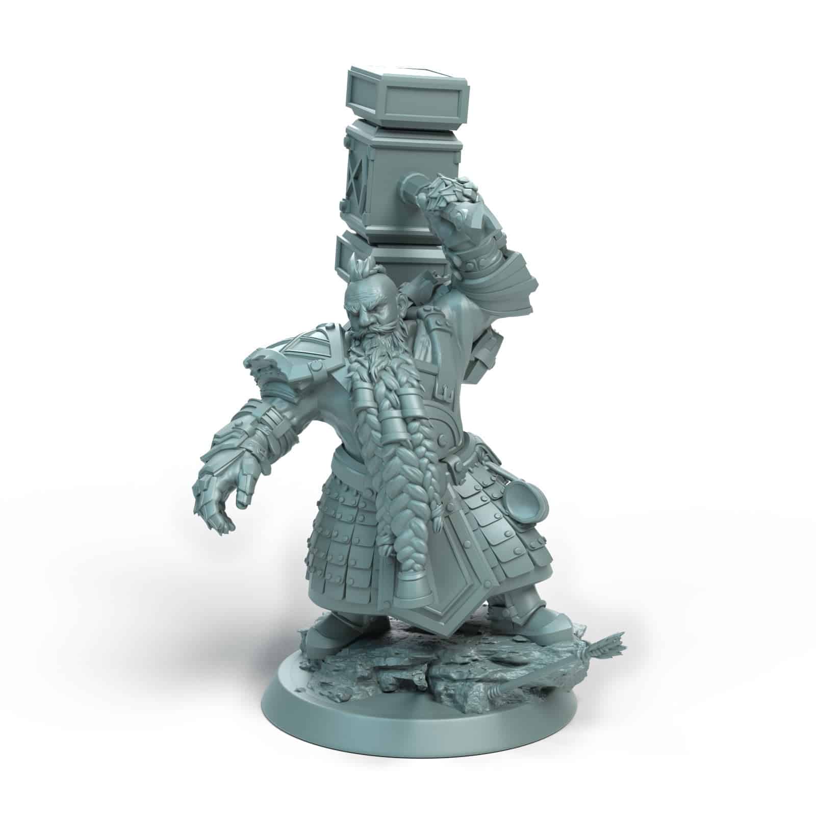 Dwarf Soldier Hammer Load A Hair Tabletop Miniature Tusk and Steel