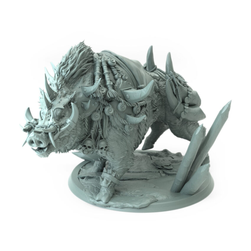 Orc Boar Look Saddle Tabletop Miniature - Northern Orcs - RPG - D&D