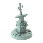 Anvil 3D-printed blacksmith miniature with sword tabletop fantasy prop