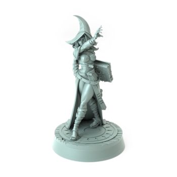 3D-printed wizard miniature Aurelia walking pose fantasy figure