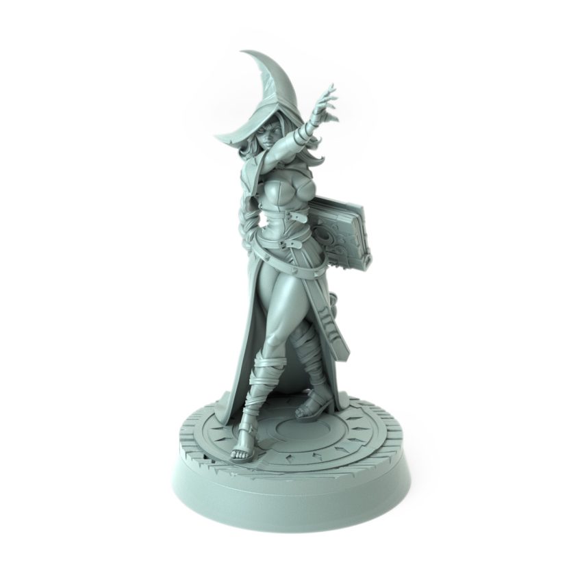 3D-printed wizard miniature Aurelia walking pose fantasy figure