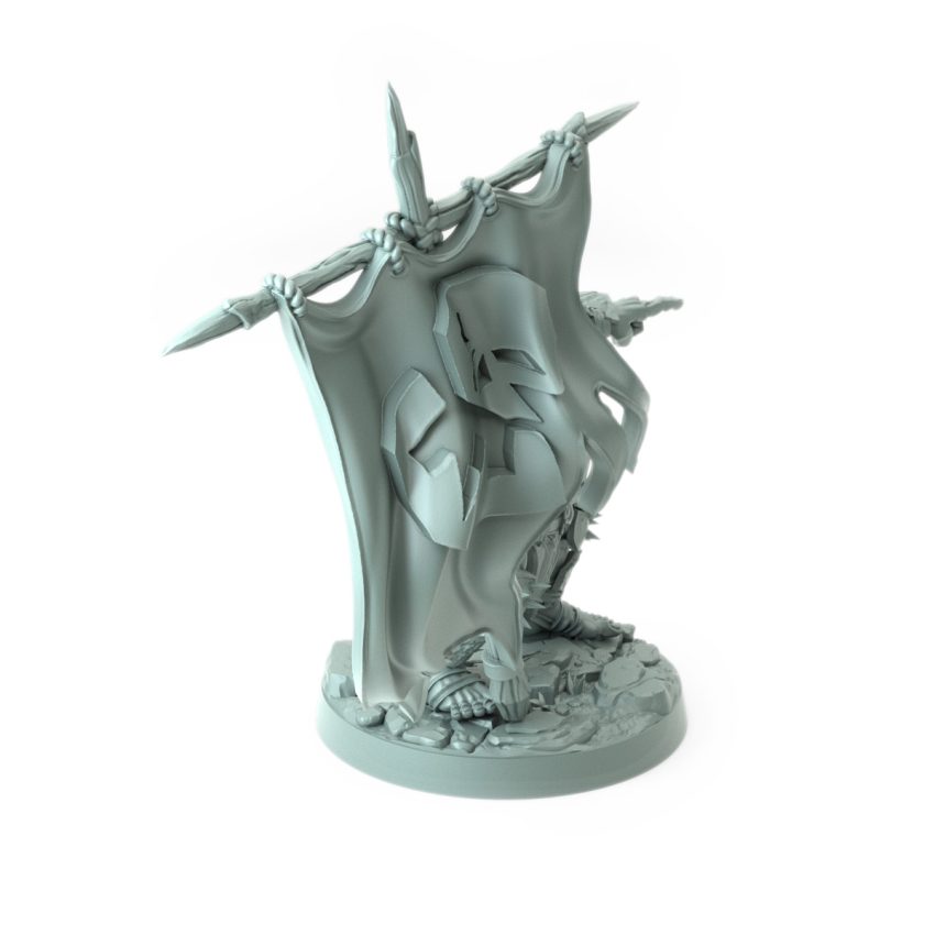 Body Choppers I orc standard bearer with war banner large 3D-printed miniature for RPGs and wargaming