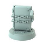 Book 3D-printed fantasy book with chains and lock tabletop prop for magical settings