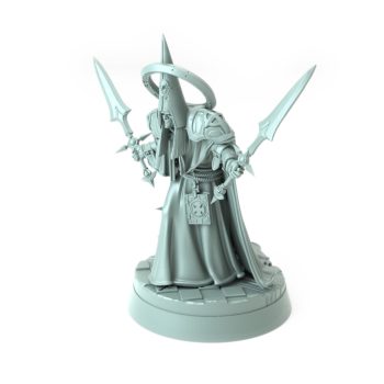 Contrition Priests H from the Church of Wrath theme wielding a large chained weapon dressed in detailed armor and robes