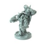 3D printed GRakha Uzkor B Orc warlord with dual axes fantasy tabletop miniature