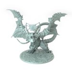3D printed GromoksDragonSteedArmor armored dragon with spiked plating and banners fantasy tabletop miniature