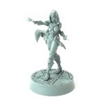 3D-printed fantasy miniature Lilith Walking with dark magical aura