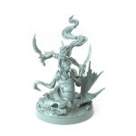 High-detail 3D-printed model of Merkyes Trident Battalion D featuring a fierce sea warrior with dual blades.
