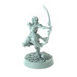 Elegant elven archer drawing a bow ready for action.
