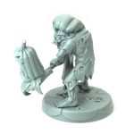 Undead Baker 3D-printed ghoulish baker wielding a sinister rolling pin for Halloween and dark fantasy tabletop RPGs
