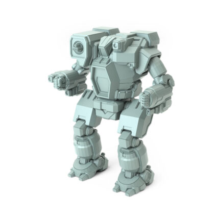 Hunchback IIC Jack-o'-Lantern 3D-printed miniature with dual autocannons and reinforced armor