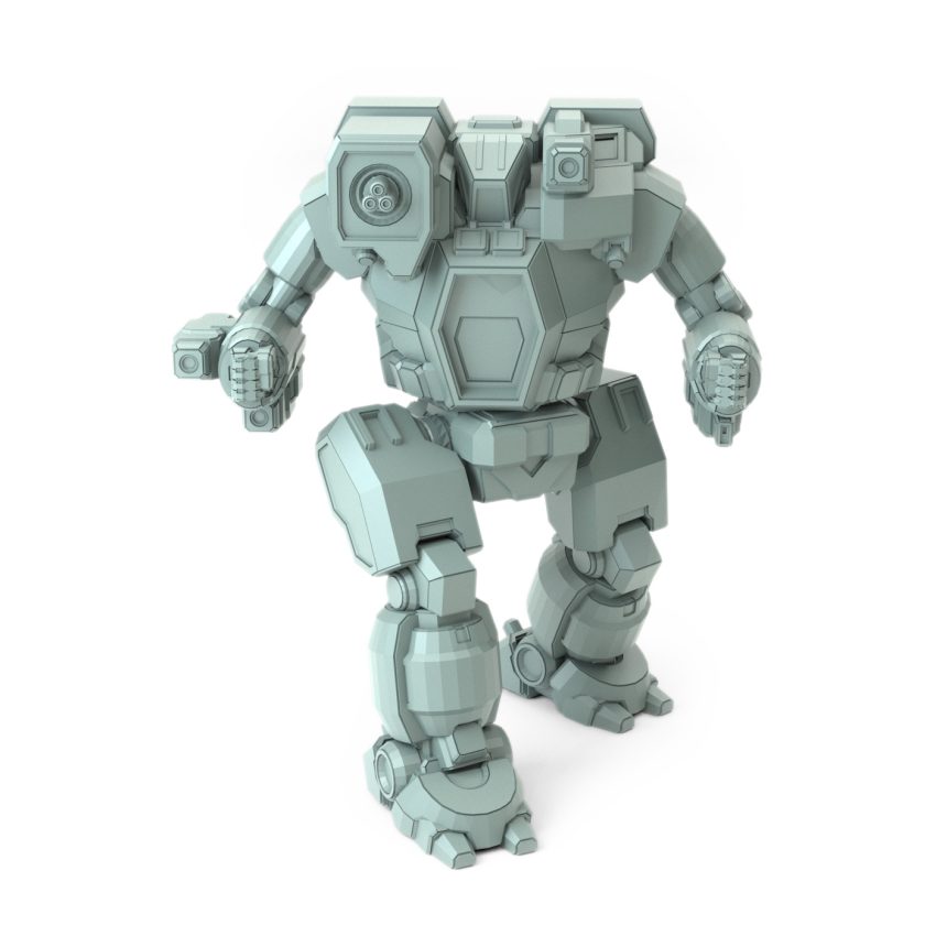 Hunchback IIC Jack-o'-Lantern P 3D-printed miniature with dual autocannons