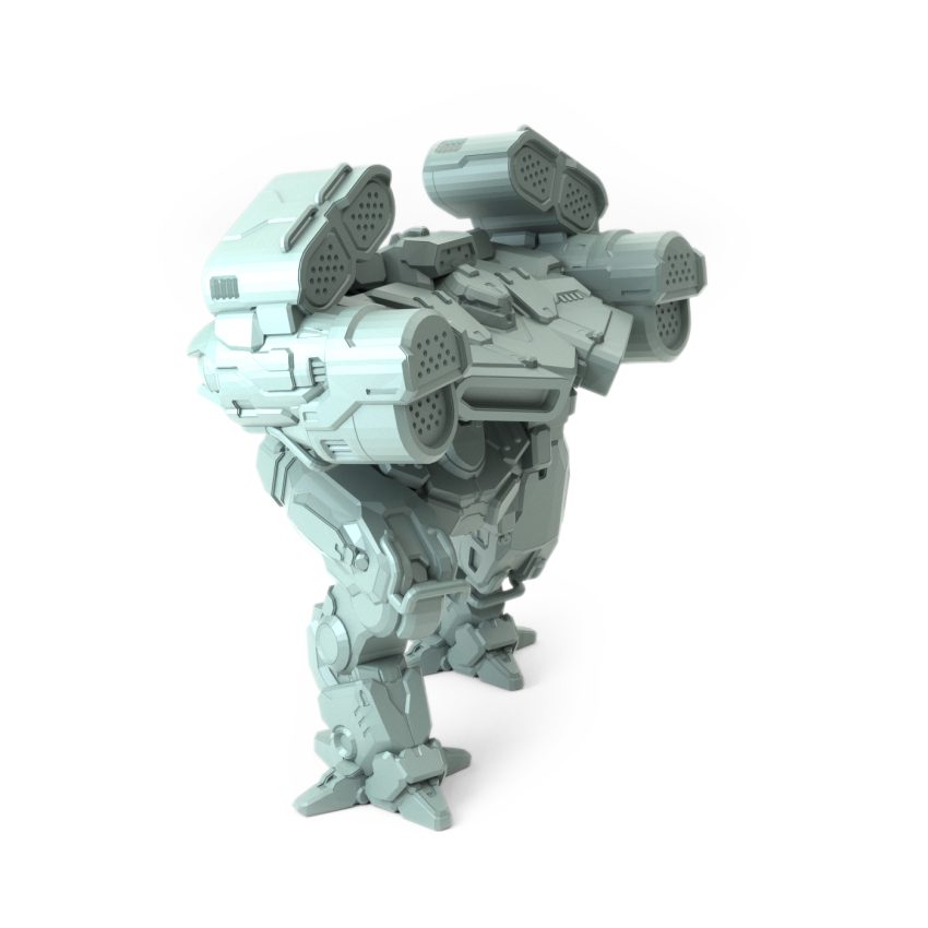 Custom 3D printed Bane Kraken LRM P heavy assault mech