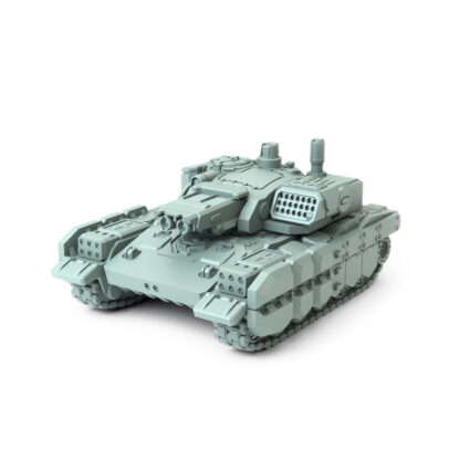 Brutus 3D-printed heavy tank miniature with autocannon and missiles