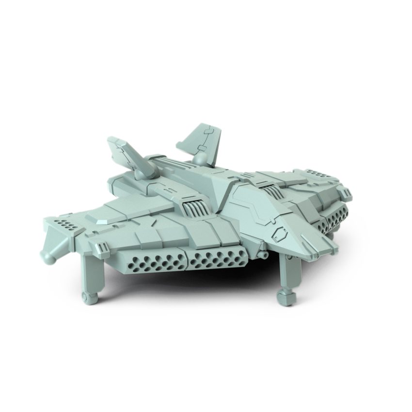 Katenka Landed 3D-printed aerospace miniature with missile launchers and energy weapons