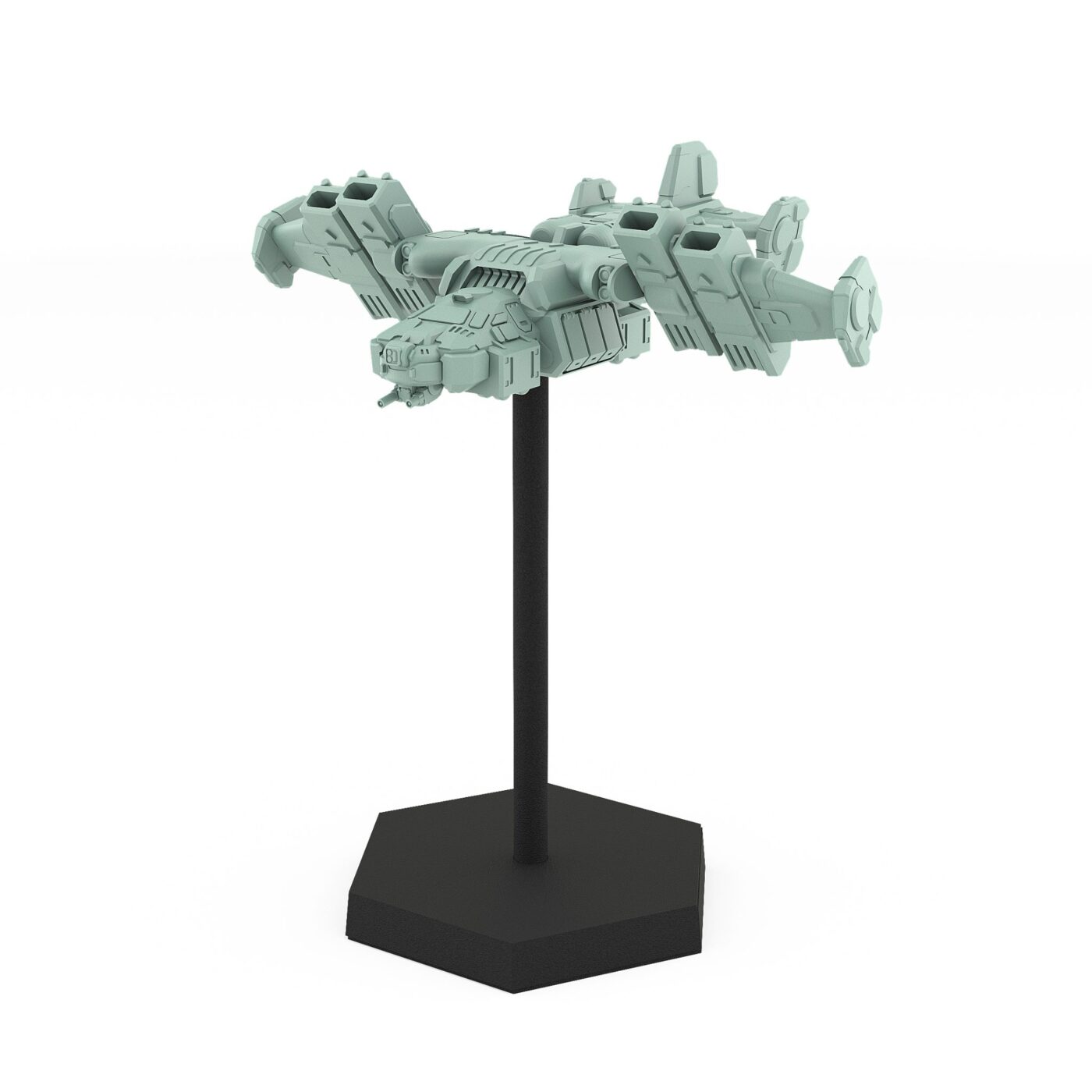 Anhur Transport miniature 3D printed clan aerospace support dropship gunship for wargaming tabletop