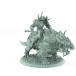 armored human axe warrior on spiked armored beast with skull chains from unchained collection