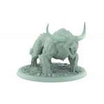 unarmored roaring horned fantasy beast miniature from unchained collection