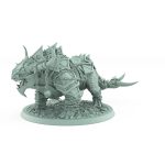 armored fantasy beast miniature with skull chains and spiked plating from unchained collection