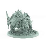 armored fantasy beast crouched with horned head and skull chains from unchained collection