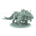 armored fantasy beast crouched with horned head and skull chains from unchained collection