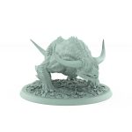 crouched horned reptilian fantasy beast unarmored from unchained collection