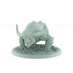 crouched horned reptilian fantasy beast unarmored from unchained collection