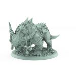 armored horned war beast standing in idle position with skull chains from unchained collection