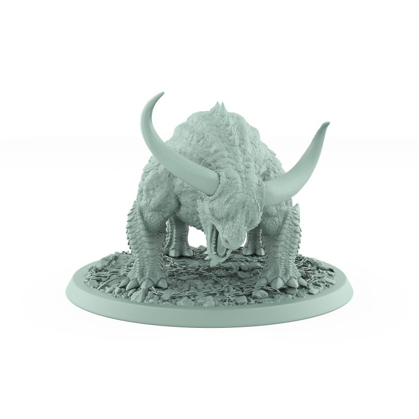 unarmored horned fantasy beast crouched in wild stance from unchained collection