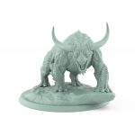 unarmored snarling horned beast on rocky base in idle stance from unchained collection