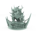 heavily armored beast on bone-covered scenic base with skulls and spikes from unchained collection