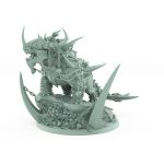heavily armored beast on bone-covered scenic base with skulls and spikes from unchained collection