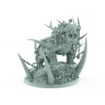heavily armored beast on bone-covered scenic base with skulls and spikes from unchained collection